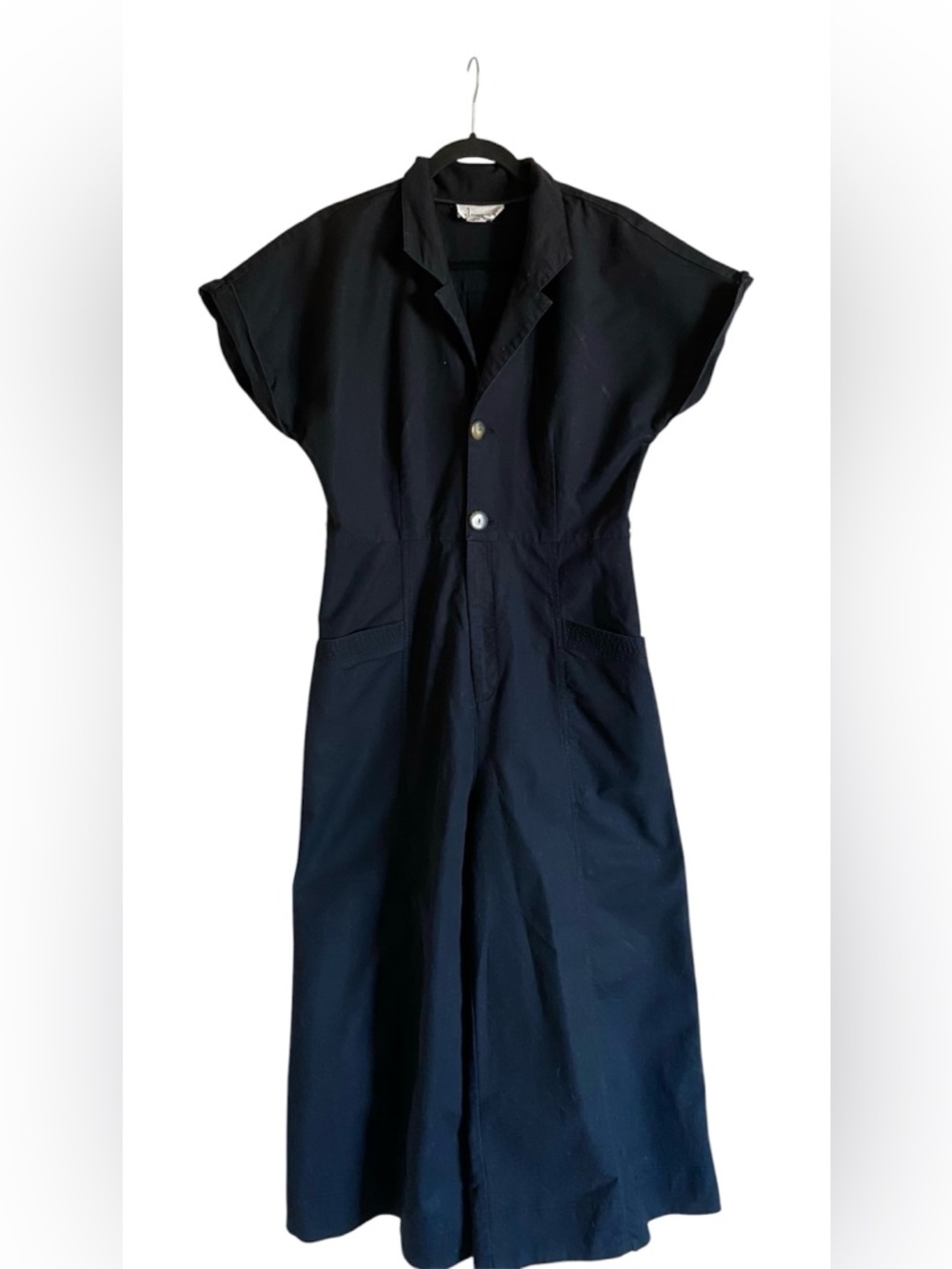 Women’s ANTHROPOLOGIE Wideleg Shirt Jumpsuit Black Size 12
